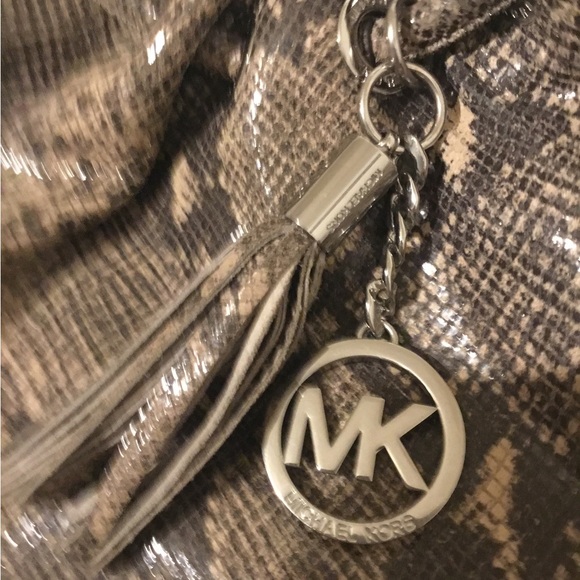 Michael Kors Snakeskin Embossed Leather Hobo Bag - Picture 3 of 16